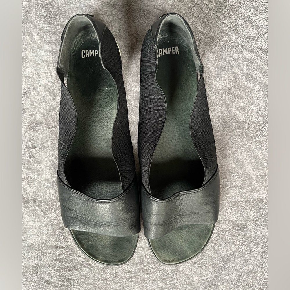 Camper Right Nina Sandals Womens 41 Black Leather Casual Lifestyle Slip On City